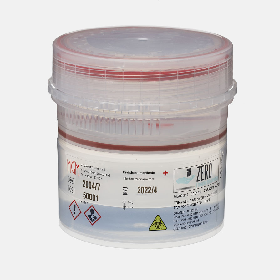 ZERO formalin container, 230ml  beholder med 4% formalin – til Kassetter